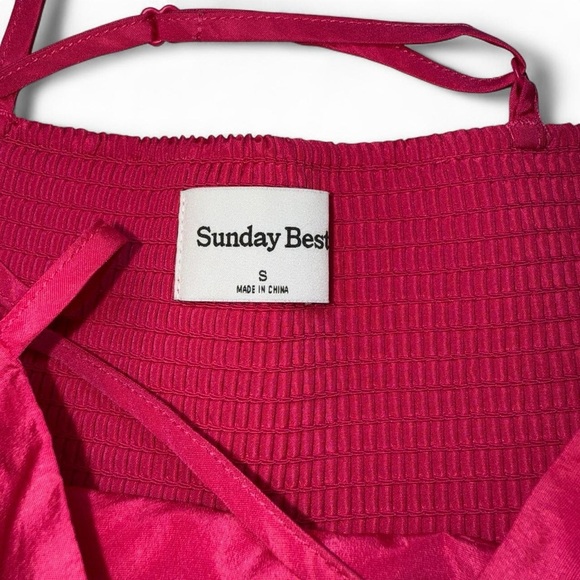 Aritzia Sunday Best Elio Babydoll Mini Dress Pink Persian Rose Size Small - Picture 4 of 10